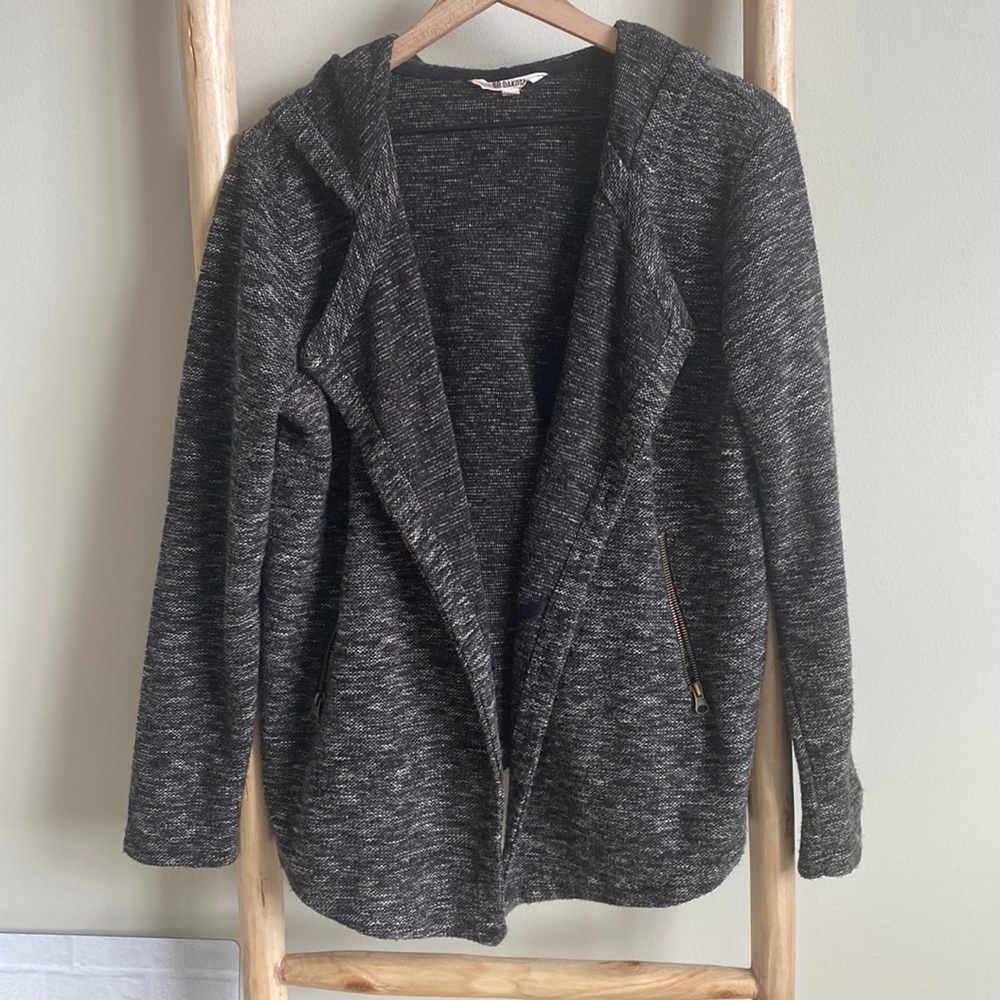 BB Dakota Marled Hooded Cardigan Sweater Sz Large